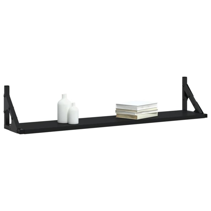 Wall Shelves 2 Pcs Black 80x15x15.5 Cm Engineered Wood