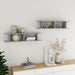 Wall Shelves 2 Pcs Concrete Grey 90x18x20 Cm Chipboard