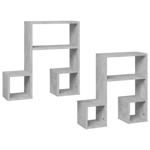 Wall Shelves 2 Pcs Concrete Grey Chipboard Nbixap