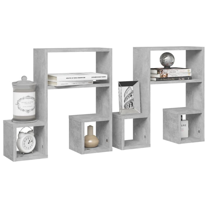 Wall Shelves 2 Pcs Concrete Grey Chipboard Nbixap