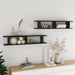 Wall Shelves 2 Pcs Glossy Look Black 105x18x20cm Chipboard