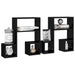 Wall Shelves 2 Pcs Glossy Look Black 50x15x50 Cm Chipboard