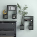 Wall Shelves 2 Pcs Glossy Look Black 50x15x50 Cm Chipboard