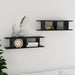 Wall Shelves 2 Pcs Glossy Look Black Chipboard Nbioka