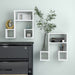 Wall Shelves 2 Pcs Glossy Look White 50x15x50 Cm Chipboard