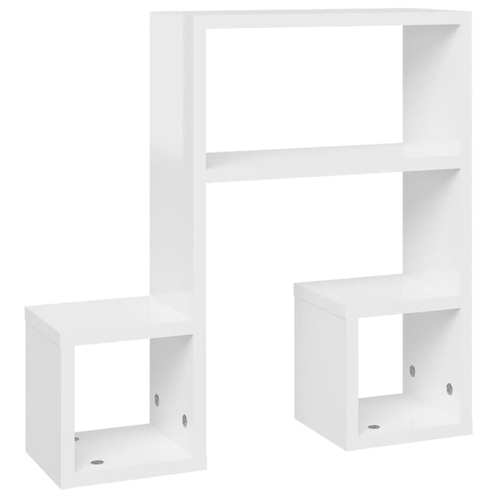 Wall Shelves 2 Pcs Glossy Look White 50x15x50 Cm Chipboard