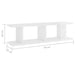 Wall Shelves 2 Pcs Glossy Look White 78x18x20 Cm Chipboard