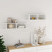 Wall Shelves 2 Pcs Glossy Look White 90x18x20 Cm Chipboard