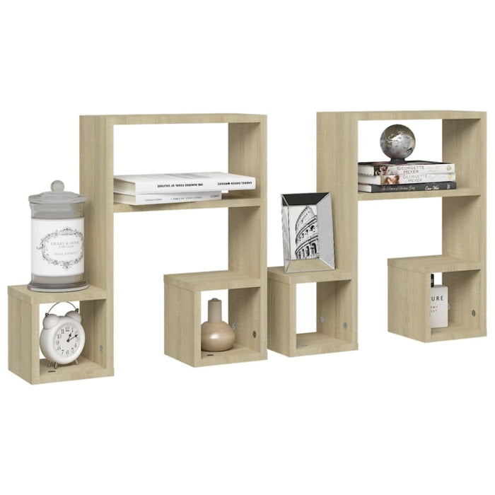 Wall Shelves 2 Pcs Sonoma Oak Chipboard Nbixaa