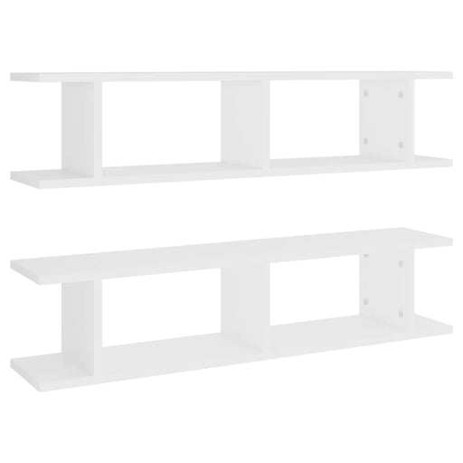 Wall Shelves 2 Pcs White Chipboard Nbiokl