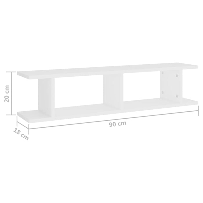 Wall Shelves 2 Pcs White Chipboard Nbiokl