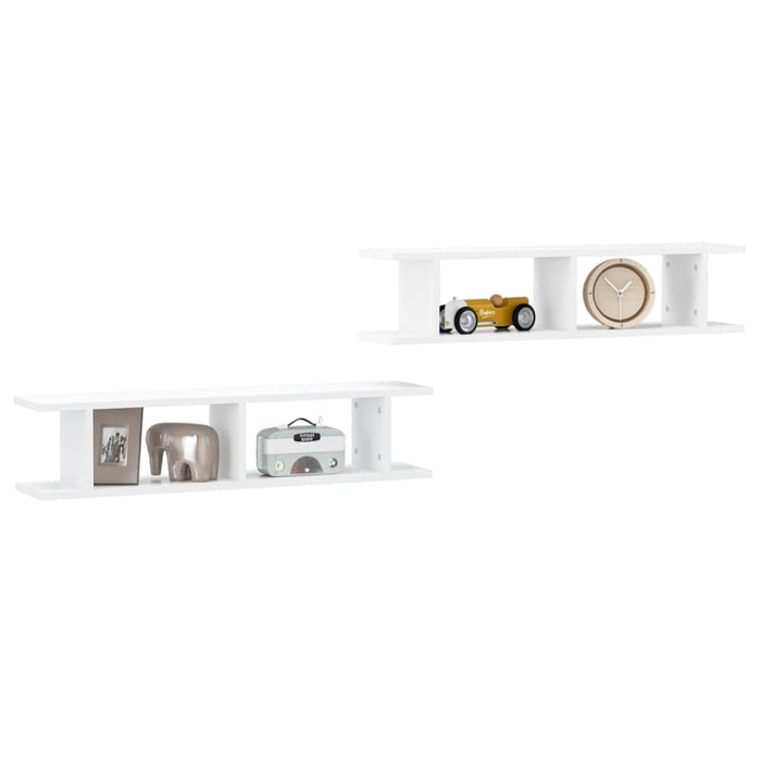 Wall Shelves 2 Pcs White Chipboard Nbiokl