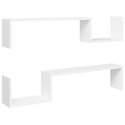 Wall Shelves 2 Pcs White Chipboard Nbixln