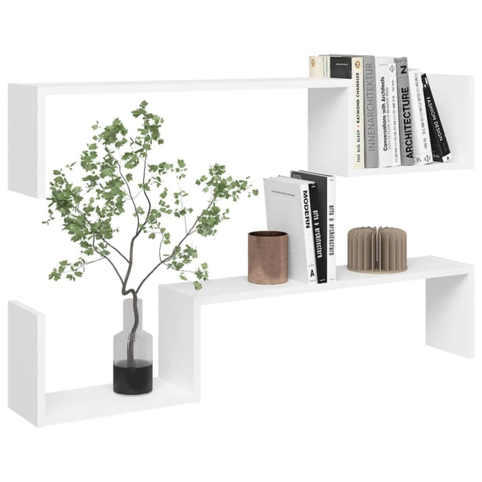 Wall Shelves 2 Pcs White Chipboard Nbixln