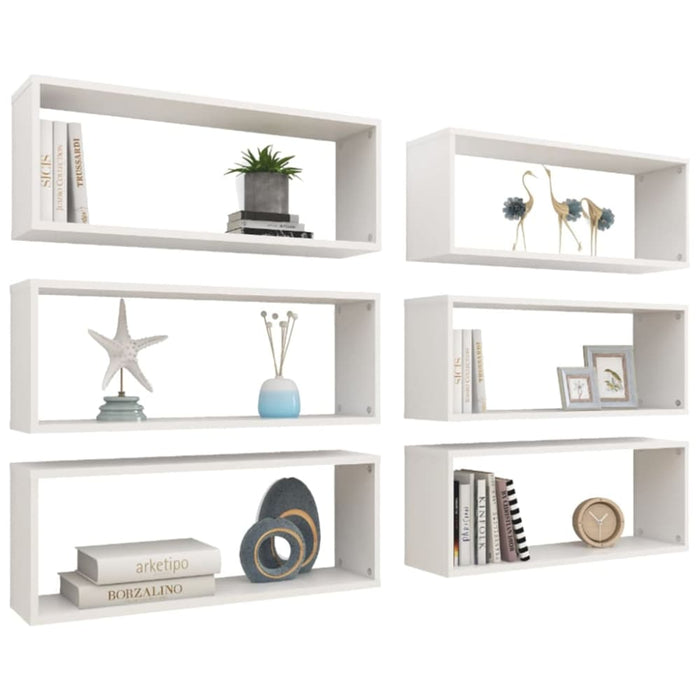 Wall Shelves 6 Pcs White 60x15x23 Cm Chipboard Nbiotp