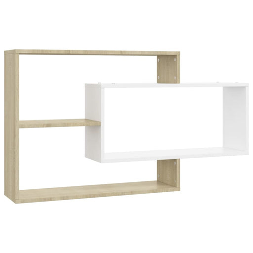 Wall Shelves White And Sonoma Oak Chipboard Nbbtxk