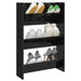 Wall Shoe Cabinet Glossy Look Black 60x18x90 Cm Chipboard