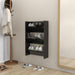 Wall Shoe Cabinet Glossy Look Black 60x18x90 Cm Chipboard