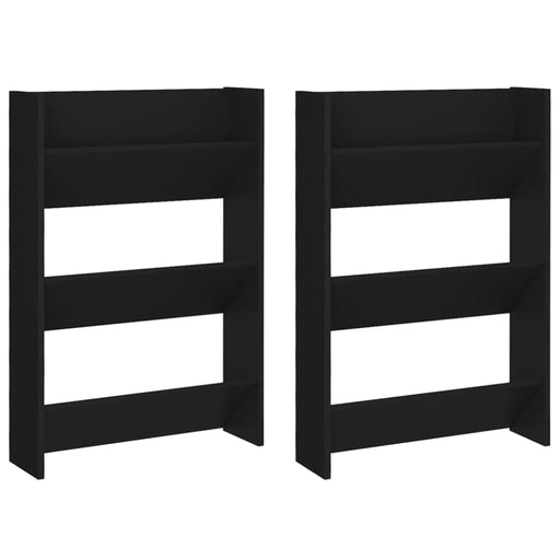 Wall Shoe Cabinets 2 Pcs Black 60x18x90 Cm Chipboard Nblilx