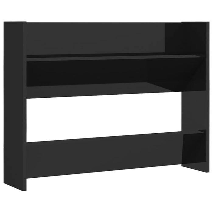 Wall Shoe Cabinets 2 Pcs Glossy Look Black 80x18x60 Cm