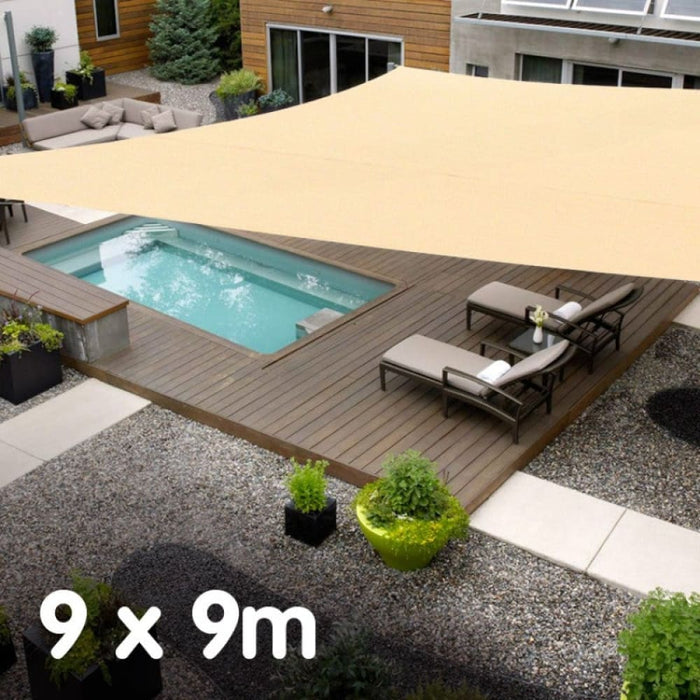 Wallaroo Square Shade Sail - 9m x Sand