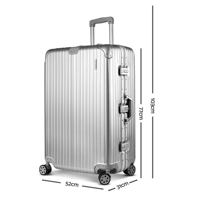 Wanderlite 28’ Aluminium Luggage Trolley - Silver