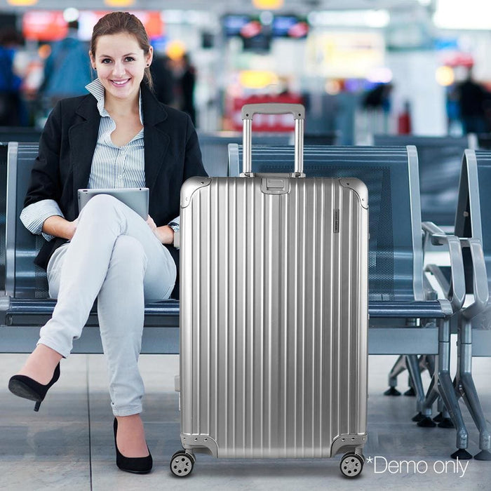 Wanderlite 28’ Aluminium Luggage Trolley - Silver