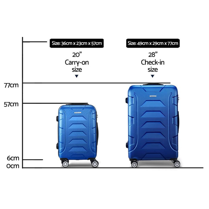 Wanderlite 2pcs Carry On Luggage Sets Suitcase Tsa Travel