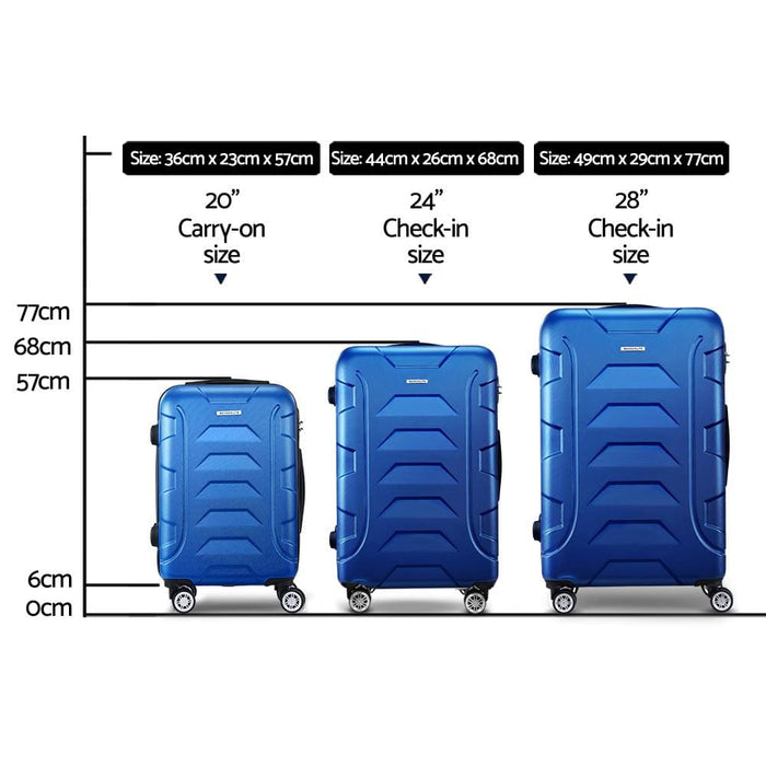 Wanderlite 3pcs Carry On Luggage Sets Suitcase Tsa Travel