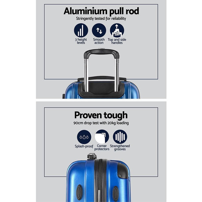 Wanderlite 3pc Luggage Sets Suitcases Set Travel Hard Case