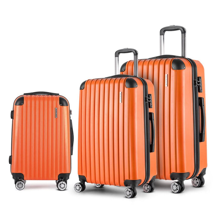 Wanderlite 3pc Luggage Sets Trolley Travel Suitcases Tsa