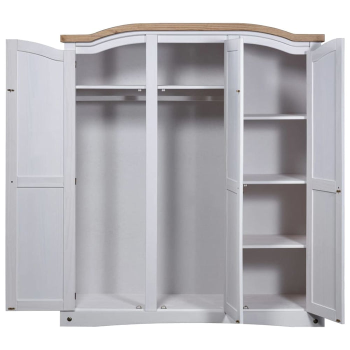 Wardrobe Mexican Pine Corona Range 3 Doors White Xnxlxx