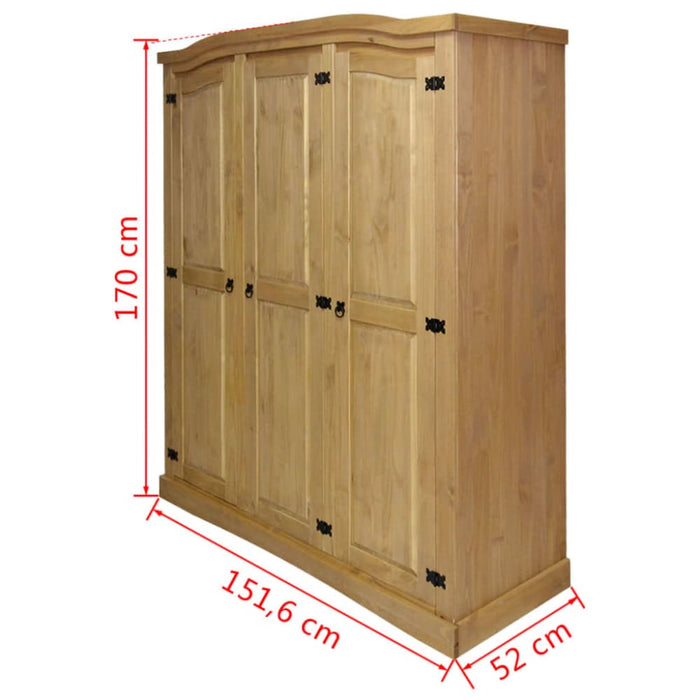 Wardrobe Mexican Pine Corona Range 3 Doors Xatitt