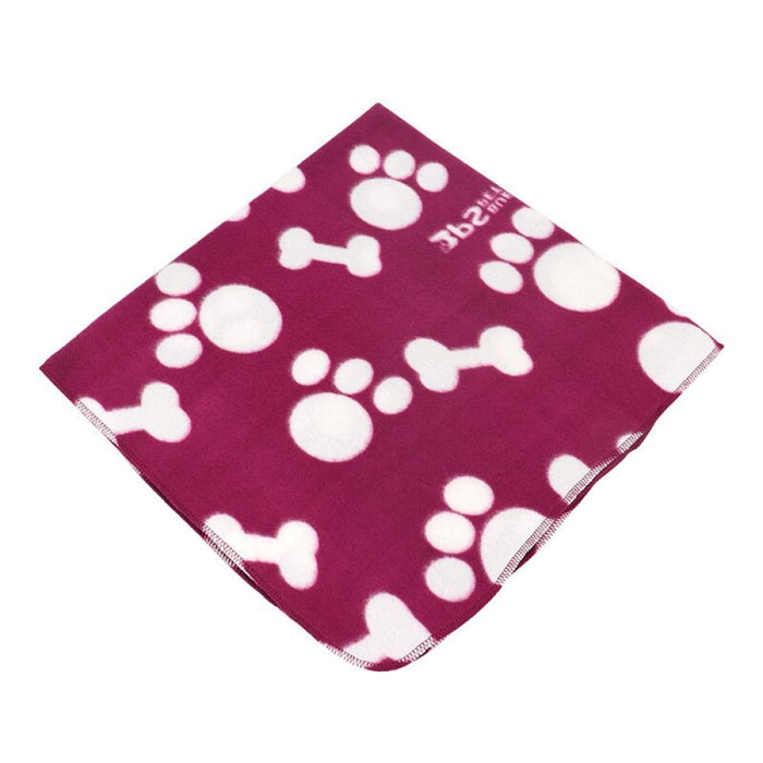 Warm Comfortable Soft Paw Print Pet Sleeping Blanket