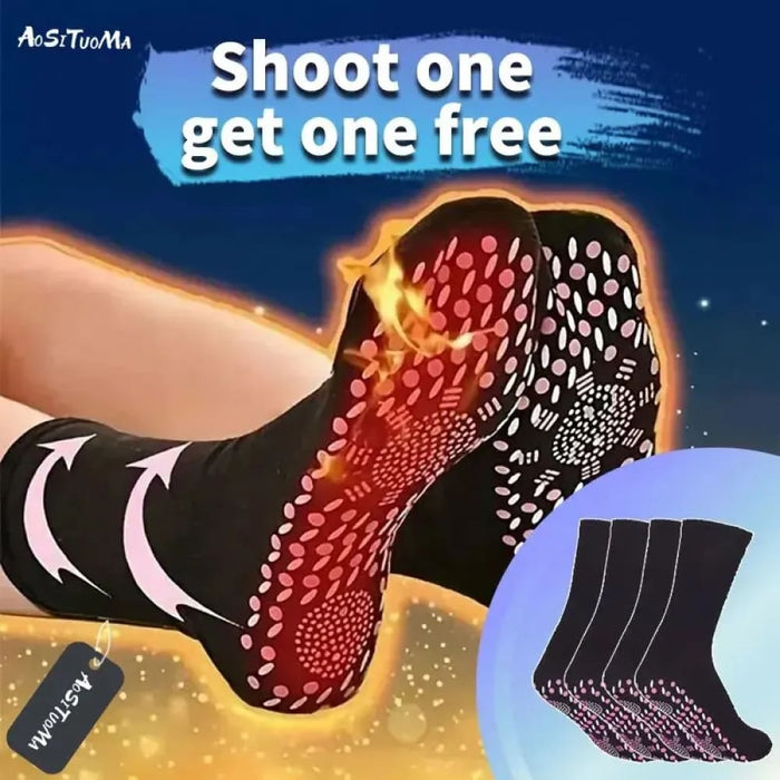 Warm Relaxing Magnetic Massage Socks For Women 2 Pairs