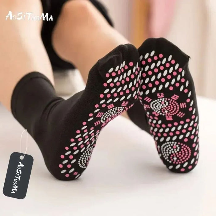 Warm Relaxing Magnetic Massage Socks For Women 2 Pairs