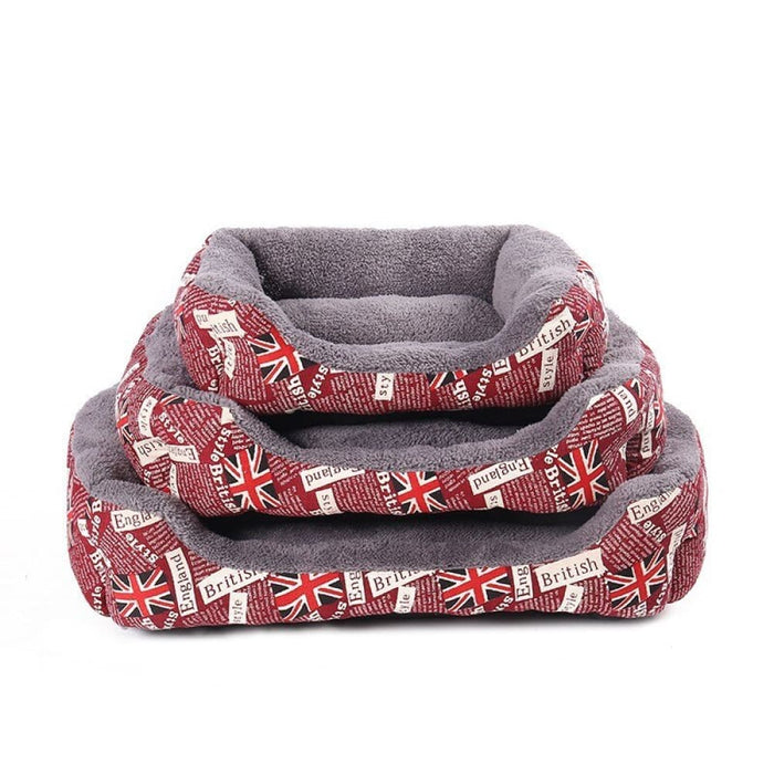 Warming Breathable Soft Fleece Wear-resisting Print Dog Bed