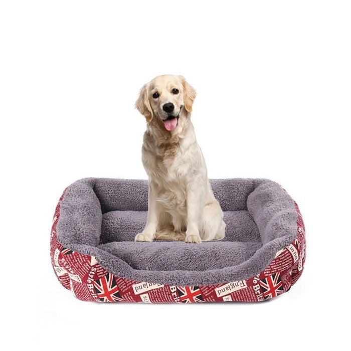 Warming Breathable Soft Fleece Wear-resisting Print Dog Bed