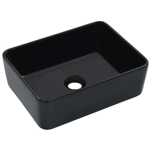 Wash Basin 40x30x13 Cm Ceramic Black Oatkxb