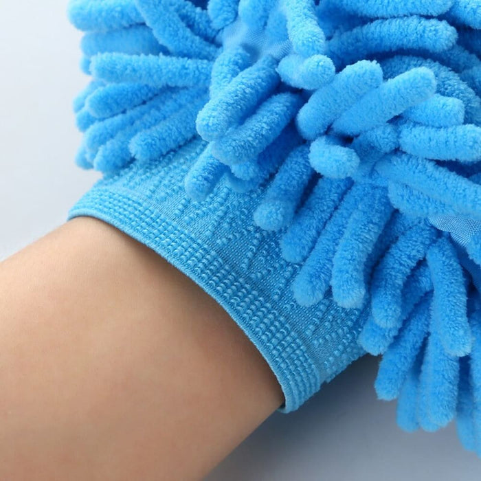 Car Wash Cleaning Gloves Microfiber Towel Chenille 2 In 1