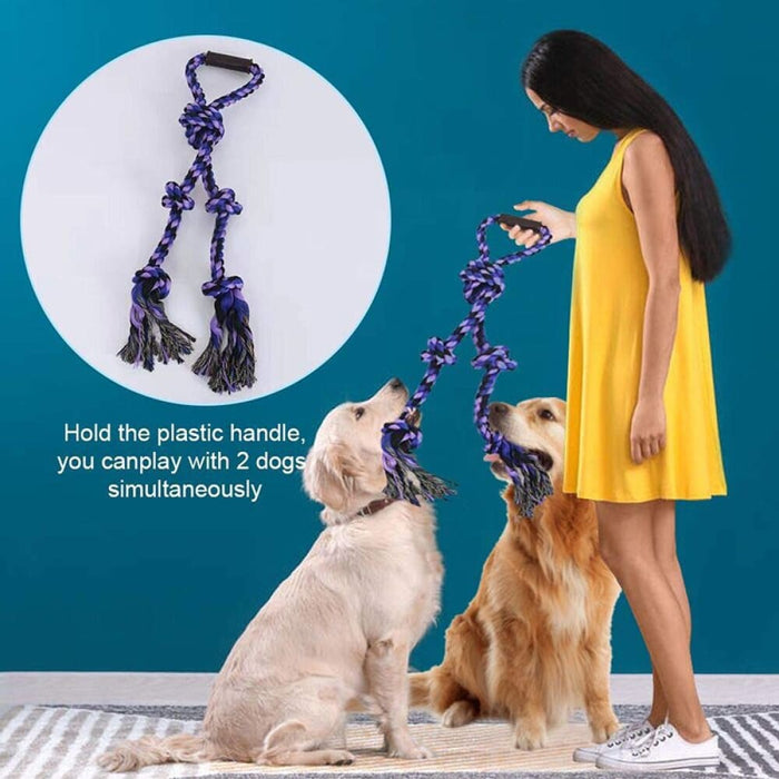 Washable Non-toxic 5 Knots Plastic Cotton Pet Toy