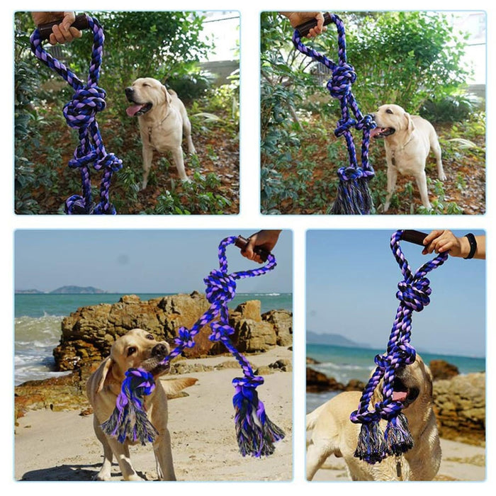 Washable Non-toxic 5 Knots Plastic Cotton Pet Toy