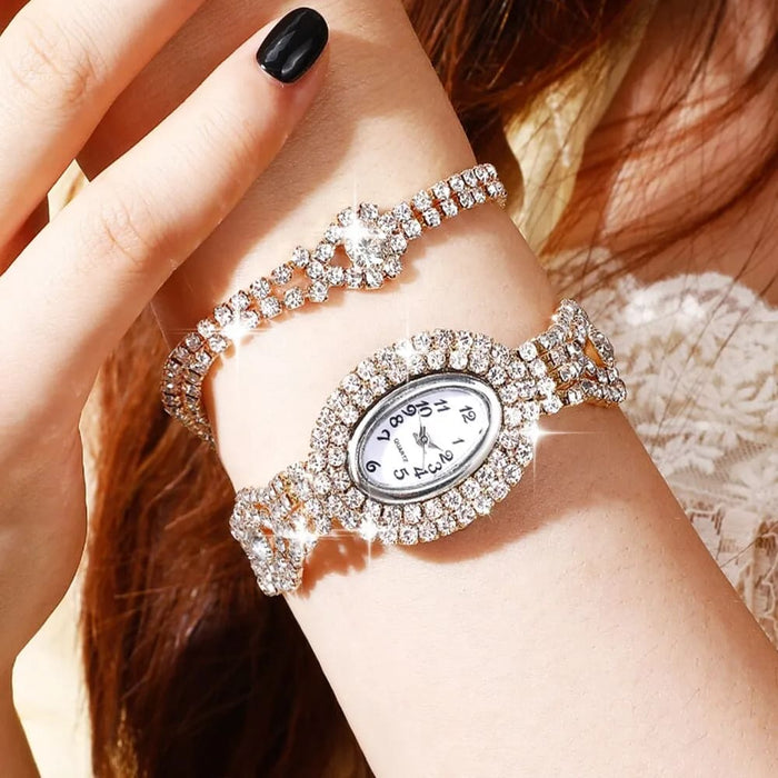 Watches Set Luxury Rhinestone Women Fashion Elegant