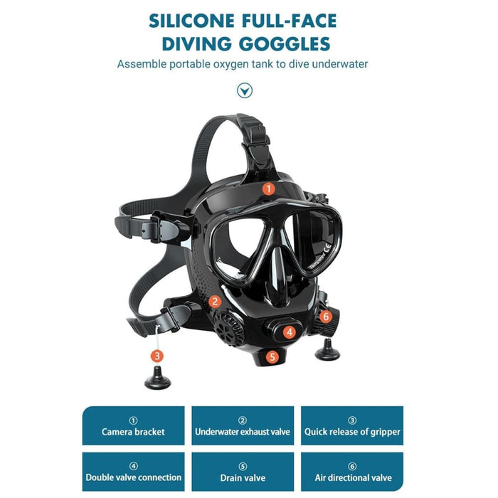 Water Sports Diving Snorkeling Mask For Action Cameras