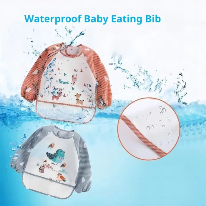 Waterproof Baby Smock Long Sleeve Cartoon Art Apron