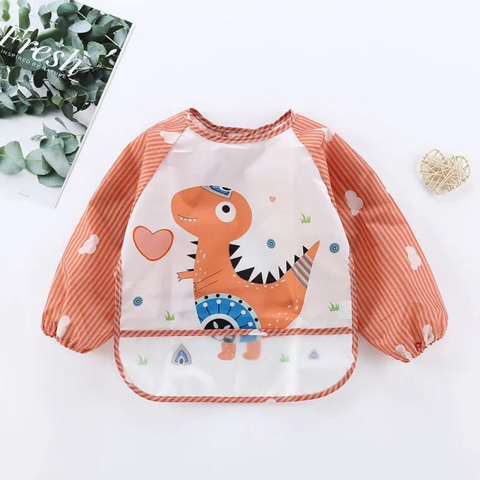 Waterproof Baby Smock Long Sleeve Cartoon Art Apron