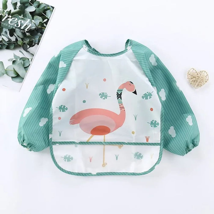 Waterproof Baby Smock Long Sleeve Cartoon Art Apron