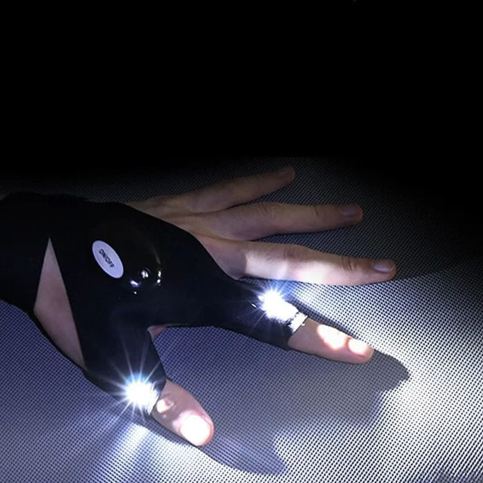 Waterproof Fingerless Led Night Gloves For Outdoor Fishing