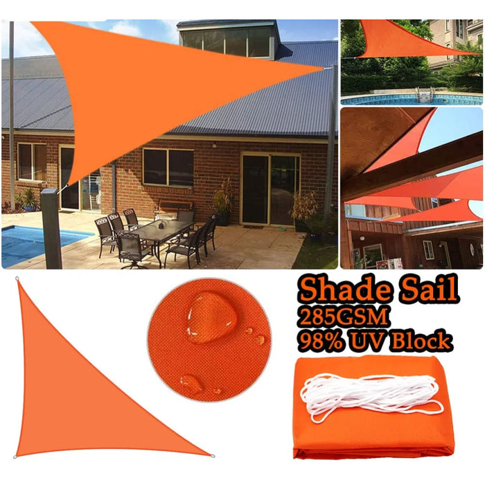 Waterproof Orange Sun Shade Sail For Outdoor Garden