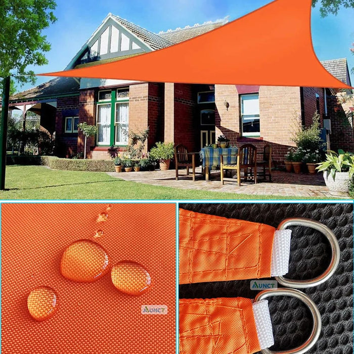 Waterproof Orange Sun Shade Sail For Outdoor Garden